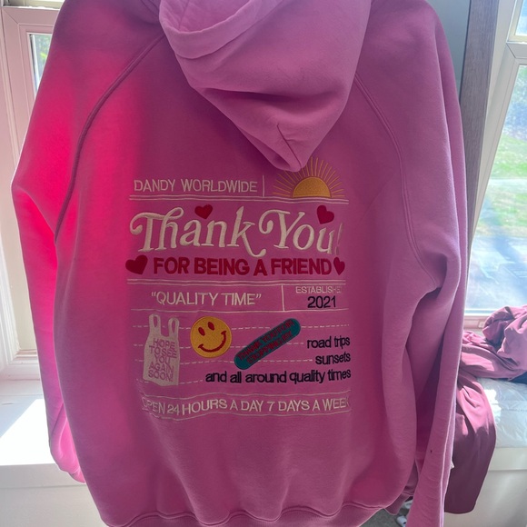 "Quality Time" Oversized Lux Hoodie in Pink - Picture 6 of 8